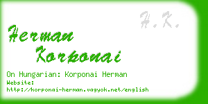 herman korponai business card